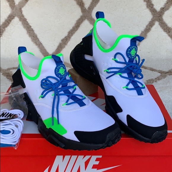 NIKE AIR HUARACHE DRIFT white/black-blue-nebula Me - Picture 15 of 16